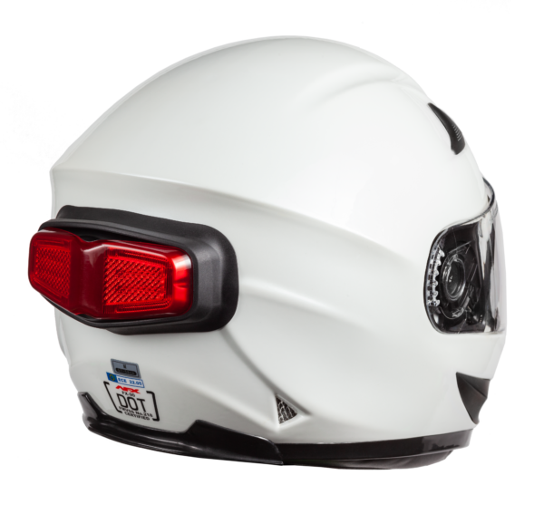 inView Brake and Turn Signal Light on a white helmet off